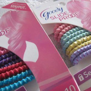 10 Goody Ouchless Stay Put Ponytailer Hair Bands No Metal Elastics Pastel Colors